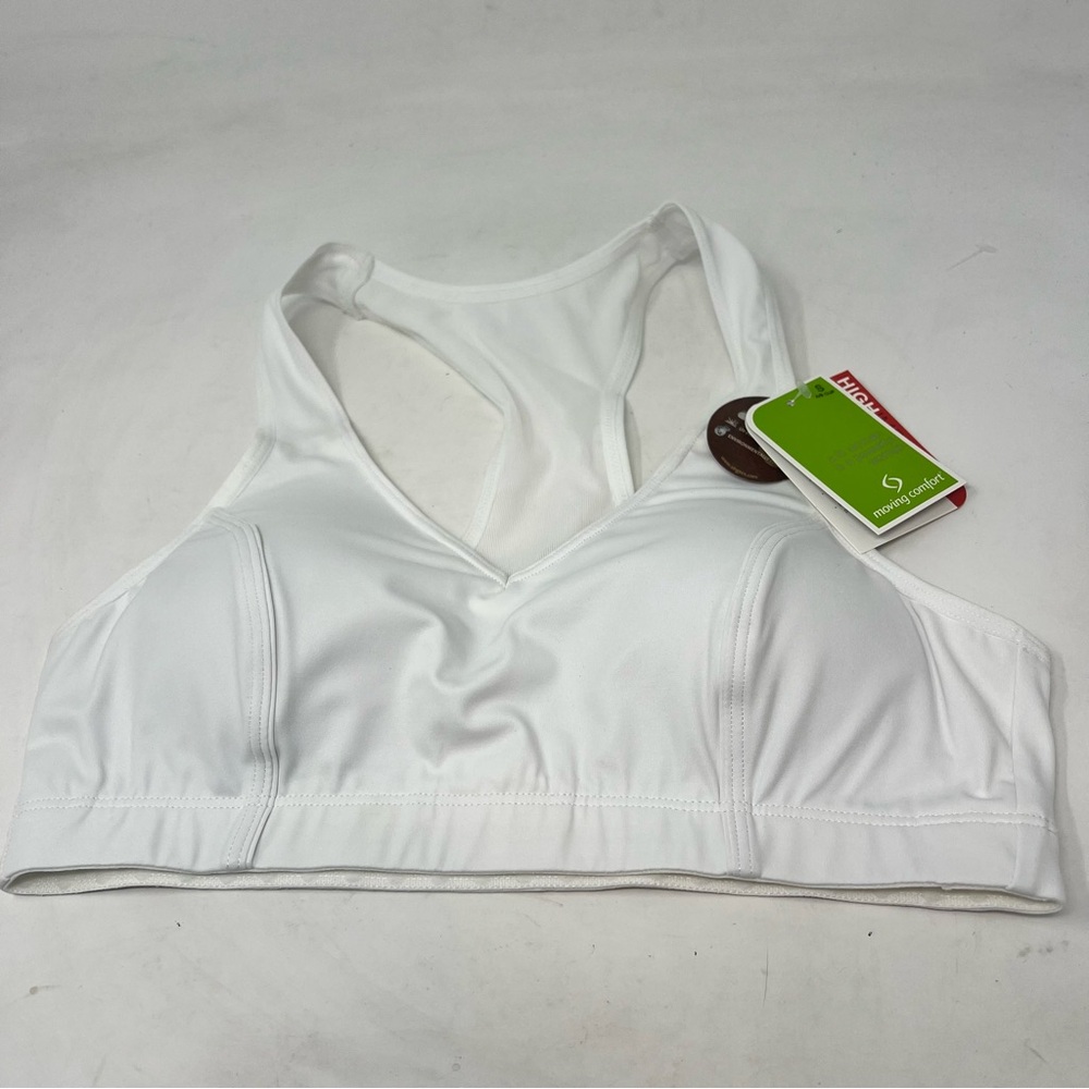 Moving Comfort Vixen High Impact Sports Bra White S A/B NWT Running Racerback